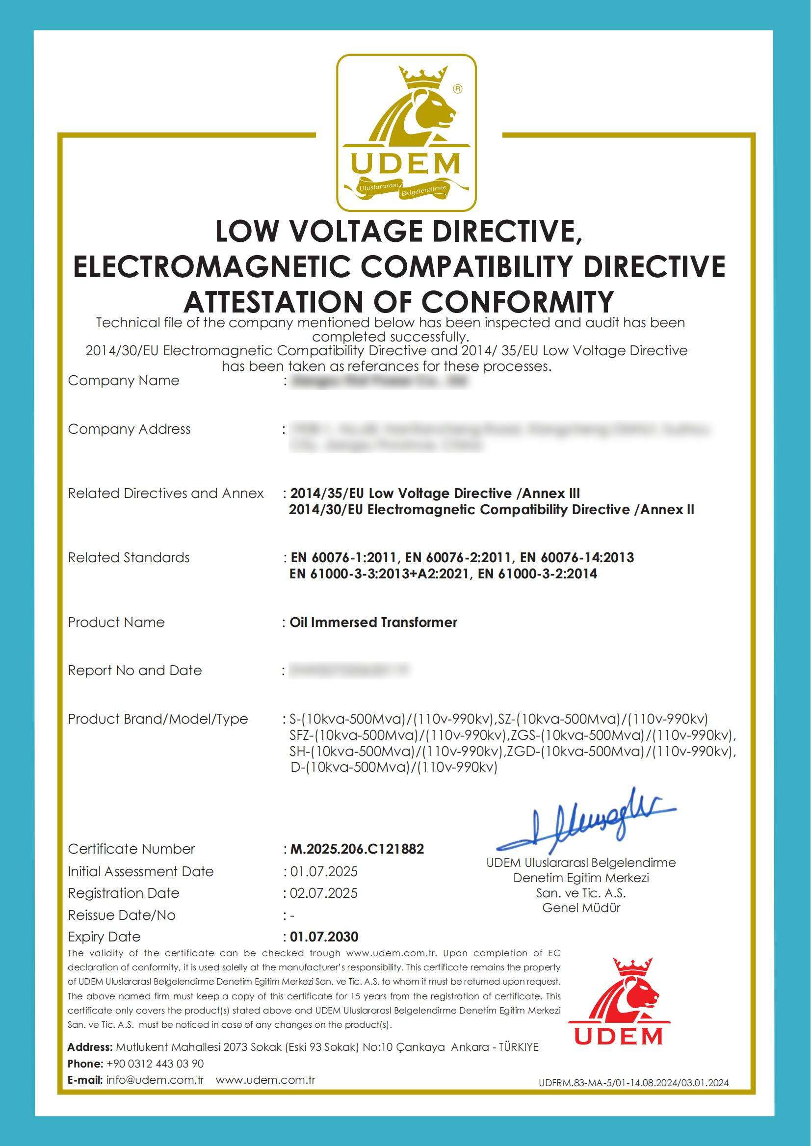 Enterprise CE ISO Certificate